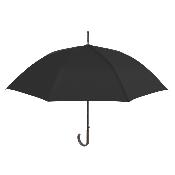 Parapluie golf pour homme - Système d'ouverture automatique - Grande protection de 114 cm - Avec poignée courbée en bois - Noir