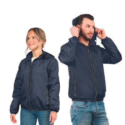 Coupe-vent+à+capuche+pour+homme+et+femme+-+Taille+Medium+-+Bleu
