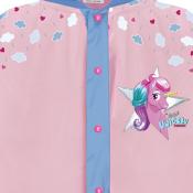 Poncho de pluie rose thématique licorne pour petit enfant de 3 à 6 ans - 98/116 CM - Phosphorescent - Bordure réflechissante pour être visible la nuit