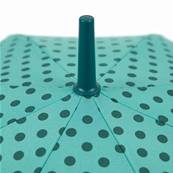 Grand parapluie automatique - Résistant au vent - Poignée incurvée - À pois - Bleu Aqua