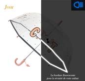 Parapluie cloche transparent enfant - Chat -  Bordure réflechissante pour être visible la nuit