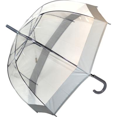 Parapluie long - Cloche transparente - Automatique - argenté