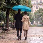 Parapluie pliant carré pour femmes - Grande toile de 102 cm - Résistant au vent - Adapté à 2 personnes - Bleu clair