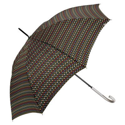 Parapluie long femme - Parapluie à ouverture automatique - Noir avec motif losanges