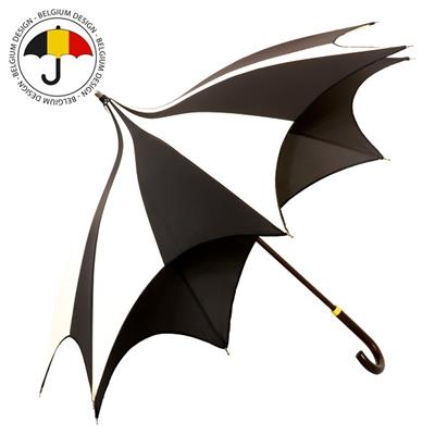 Parapluie pagode D'Amazoni - Fabriqué en Belgique - Noir et Ecru