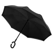 Parapluie à ouverture inversée - Ouverture manuelle - Résistant au vent - Noir