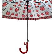 Parapluie long enfant - Cloche transparente - Imprim? coccinelle