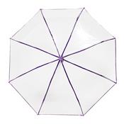 Parapluie pliant transparent pour femme - Bordure violette