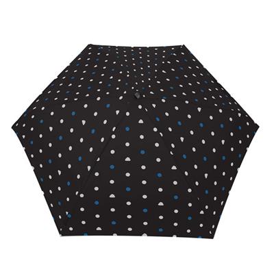 Parapluie femme - Ouverture et fermeture automatique - Noir - Points bleus et blancs