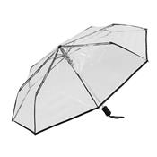 Parapluie pliant - automatique - transparent avec bordure noire