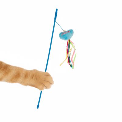 Duvoplus – canne à pêche pour chat, Canne à pêche de jeu en peluche avec clochette, Encourage à bouger – 53cm