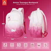Sac à dos scolaire Annox NextGen - 30 x 19 x 46 cm - 26 L - Rose/Blanc