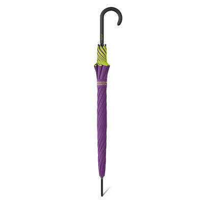 Grand parapluie automatique - Résistant au vent - Avec poignée courbée - Violette Jacinthe