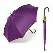 Grand parapluie automatique - Résistant au vent - Avec poignée courbée - Violette Jacinthe