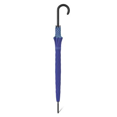 Grand parapluie automatique - Résistant au vent - Avec poignée courbée - Bleu Cobalt