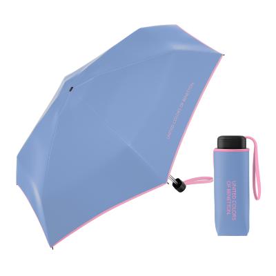 Mini parapluie pliant - Ouverture et fermeture automatiques - Poignée à molette - Ultra Léger et Ultra Minuscule - Résistant au vent - Bleu Clair