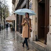 Mini parapluie pliant - Ouverture et fermeture automatiques - Poignée à molette - Ultra Léger et Ultra Minuscule - Résistant au vent - Bleu tourmaline