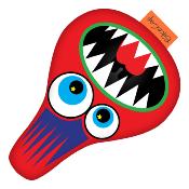 Housse de selle de vélo pour enfant - Rouge avec monstre