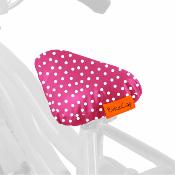 Housse de selle de vélo pour enfant - Rose à pois blancs