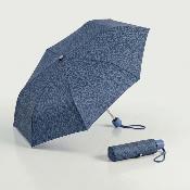 Mini parapluie pliant pour femmes - UVP 50+ Protection - Ultra-léger et compact - Imprimé style léopard - Bleu