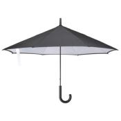 Parapluie à ouverture inversée - Noir avec intérieur blanc
