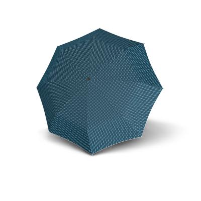 Parapluie pliant femme - Ouverture automatique - Bleu à pois blancs
