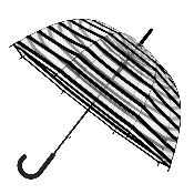 Parapluie transparent cloche pour femme - Rayures noires - Ouverture automatique