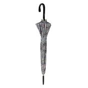 Parapluie long femme - 16 baleines - Made in France - Vert imprimé Floral