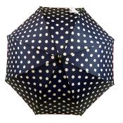 Parapluie long Femme - Made in France - Bleu Marine à pois blancs