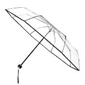 Parapluie pliant transparent pour femme - Modèle à trois volets - Bordure noire Parapluie pliant réfléchissant - Grande protection 95 cm - Modèle à trois volets - Argenté