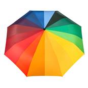 Mini parapluie pliant - Poignée à bouton - Résistant au vent - Arc-en-ciel