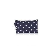 Imperméable femme – Bleu à pois blancs – Grandes poches, cordon de serrage élastique à l'encolure et sac de rangement