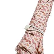 Parapluie long pour femme - Ouverture automatique - Feuilles roses