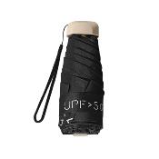 Mini parapluie pliant pour femme - Parapluie plat cinq plis - Ultra léger et compact - Protection UV - Noir