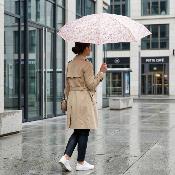 Mini Parapluie de Poche pour Femmes - Parapluie Plat Ultra Léger et Ultra Compact - Fleur Pastel