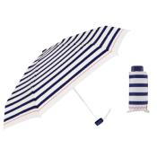 Parapluie pliant femme et très léger - Résistant au vent- Ultra compact - Rayures blanches et bleues
