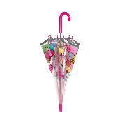Parapluie transparent cloche pour enfant - Bordure réfléchissante pour une meilleure visibilité la nuit - Parapluie fille - Crème glacée