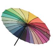 Parapluie long pour femme - 24 baleines - Pagode Arc-en-ciel