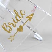 Parapluie cloche transparente de mariage - Ouverture Automatique - Bride Gold