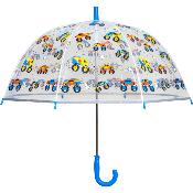 Parapluie cloche transparent enfant - Système d'ouverture automatique - Camions Monstres -  Bordure réflechissante pour être visible la nuit