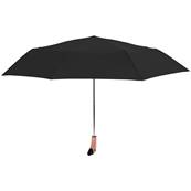 Parapluie Pliant - Poignée en Bois en Forme de Tête de Canard - Avec étui et bandoulière - Noir