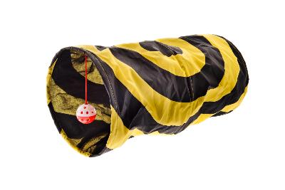 Ferribiella – Tunnel De Jeu pour Chats – Activité Ludique et Stimulation Sensorielle – Taille Compacte – Ø 25 cm x L 50 cm – Multicolore