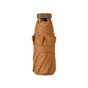 Ultra mini parapluie pliant pour femmes - Slim et léger - Résistant au vent - Avec protection UV - Avec sac smartphone assorti - Marron chameau