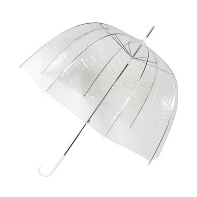 Parapluie cloche transparente - Poignée blanche