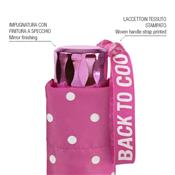 Mini parapluie pliant pour enfant - Parapluie solide et résistant au vent - Rose à pois blancs - Parapluie fille
