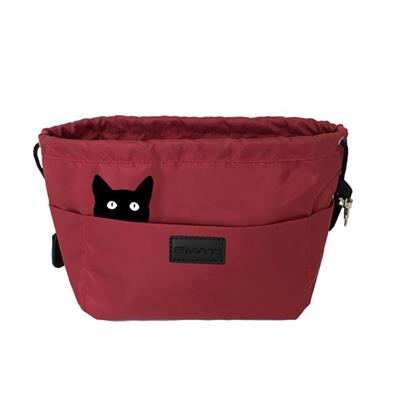 Pochette de sac résistante à l'eau - Idéale pour ranger son parapluie dans son sac à main - Rouge avec petit chat