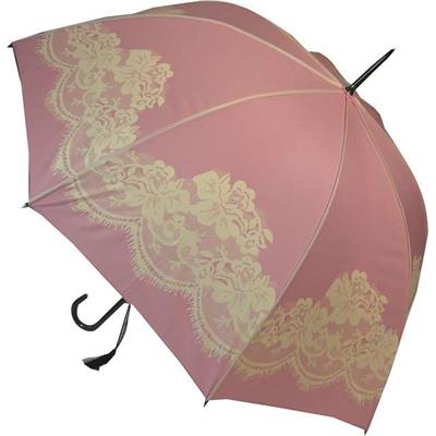 Parapluie long - Style vintage - Ouverture automatique - Rose