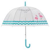 Parapluie cloche transparente femme - Flamants roses les pieds dans l'eau