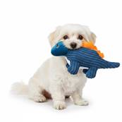 Duvoplus – Peluche dinosaure Stegosaurus pour chien, jouet sonore et réconfortant à câliner – Taille L – 34x12x16 cm – Bleu