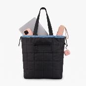 Sac cabas réversible pour femme - Résistant à l'eau - Noir et Bleu clair